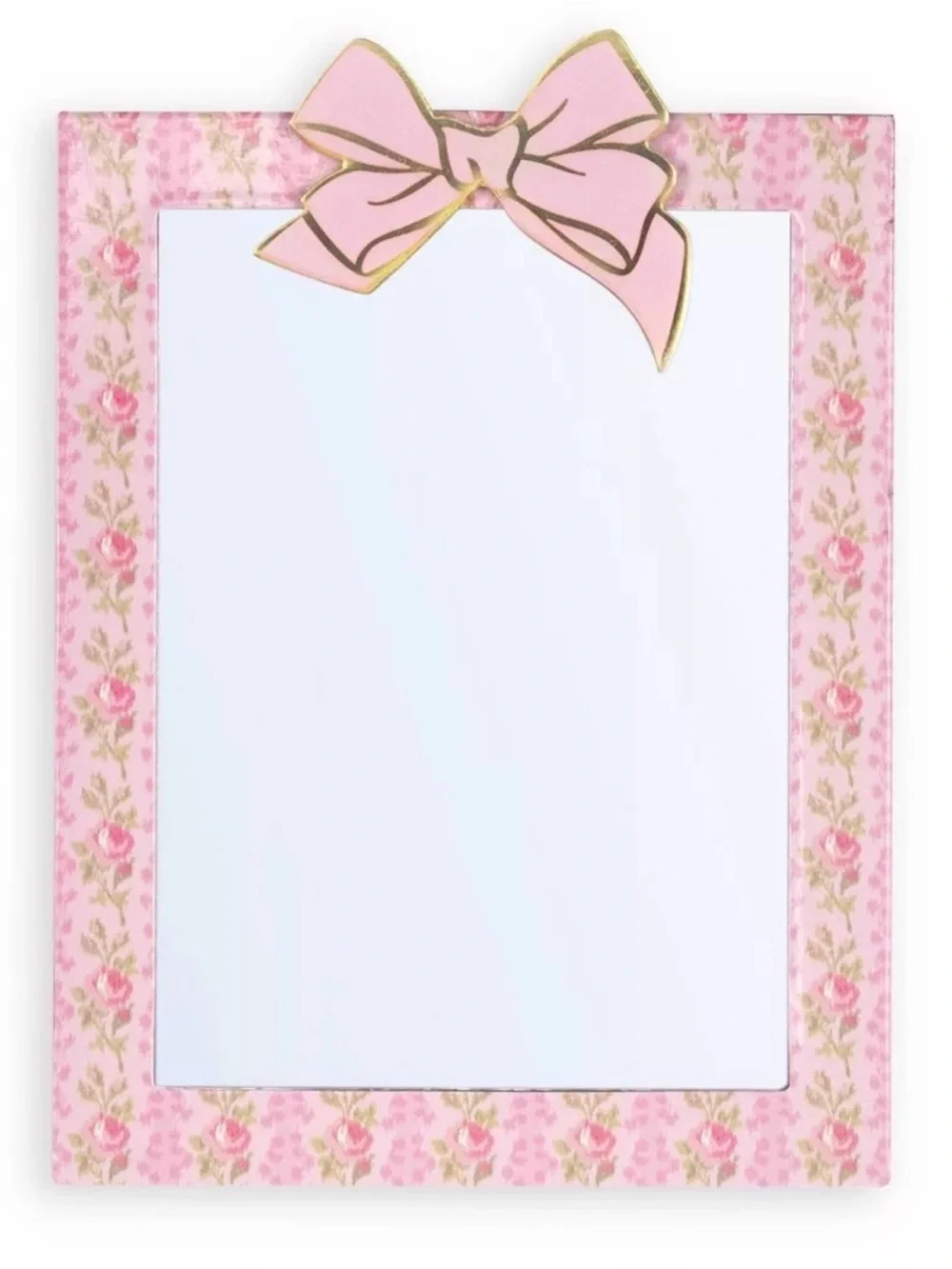 LoveShackFancy Yoobi Pink Floral Bow Magnetic Mirror